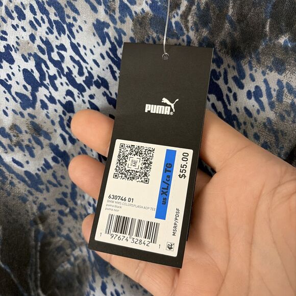 PUMA Bmw MMS Colorsplash All Over Print Crew Neck Short Sleeve T-Shirt Sz XL NWT - Picture 5 of 9